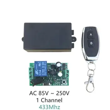 433Mhz Универсален безжичен превключвател за дистанционно управление 110V 220V 1-канален релеен приемник и RF 433 Mhz предавателни комплекти