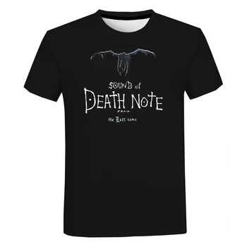 2021 Горещо аниме Death Note 3D печат тениска Harajuku Streetwear Cartoon T Shirt Мъже Жени Лятна мода Ежедневни къси ръкави върхове