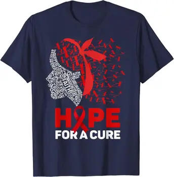 Hope For A Cure Red Ribbon National HIV Awareness Унисекс тениска дълъг ръкав