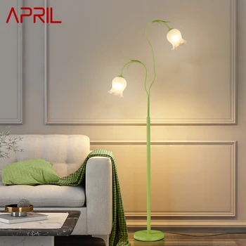 АПРИЛ Модерна скандинавска подова лампа цвете творческа светлина Постоянен LED декор за домашна всекидневна спалня