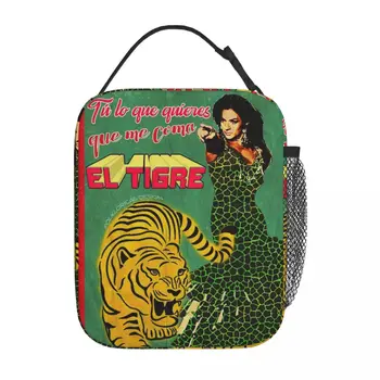 Лола Флорес Нека тигърът ме изяде Мърч Изолирана чанта за обяд за офис чанта за съхранение на храна Преносими термични охладителни кутии за обяд