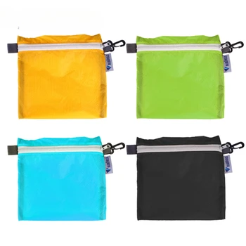 1PC 4 цвят найлон покритие силиконов плат водоустойчив цип кука чанта за съхранение на открито къмпинг туризъм джоб торбичка организатор