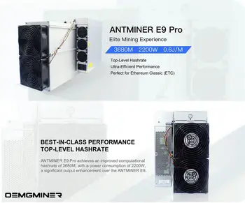 купете 2 получавате 1 freeaa Bitmain Antminer E9 Pro 3680Mh / s 2200W ETC Asic Miner 0.6J / M Bulid-in PSU