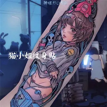 Готически татуировки Временна водоустойчива татуировка Секси карнавал карикатура момиче Ukiyos аниме сладък фестивал на евтини стоки Art Tatto Fake Tatoo