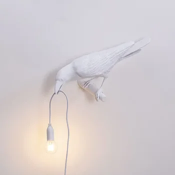 Nordic Lucky Bird настолна лампа, творчески смола животински светлини, спалня нощно легло, хол, домашен декор, осветително тяло