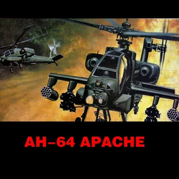 1:48 американски AH-64 Apache въоръжен хеликоптер 3D хартия модел DIY играчки