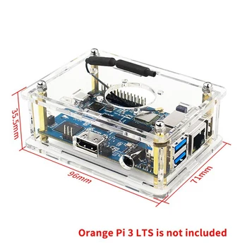 За Orange Pi 3 LTS случай акрилен корпус прозрачен корпус радиатор отвертка охлаждащ вентилатор за Orange Pi 3 LTS