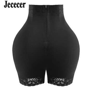 Жените тялото Shaper шорти със силиконова линия анти-подвижен висока талия Shapewear бикини дантела безшевни бельо