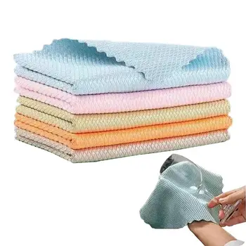 микрофибърна кърпа за почистване на съдове 5бр комплект многофункционални абсорбиращи абсорбиращи полски ястия за многократна употреба кухненски плот кърпа за ръце парцалена салфетка