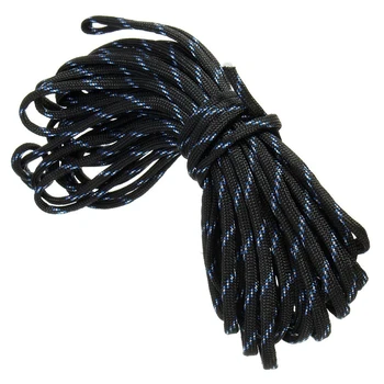 3X 7 въже паракорд парашутно въже устойчиво къмпинг оцеляване цвят: черен камуфлаж дължина: 15M