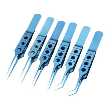Универсални офталмологични инструменти 11cm стоманени пинсети с зъбна платформа за грим и корекции на клепачите