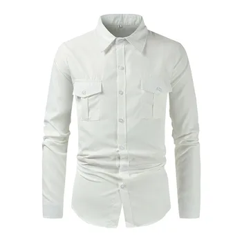2023 Летни мъжки ризи Ежедневни ризи с дълъг ръкав Slim Fit Design Официална мода Дишащи върхове Camisa Masculina