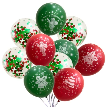 10бр Коледни конфети балон Весела коледна украса за дома 2021 балони Парти за рожден ден Консумативи за Коледа декор украшение