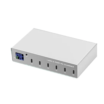 140W LED Multi PD зарядно 6 порта USB C бързо зареждане 20W 30W TYPE-C зарядна станция за лаптоп смартфон