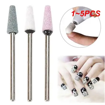  1 ~ 5PCS тип корунд нокти бормашина фреза керамични камъни бита електрически файлове маникюр машина оборудване нокти