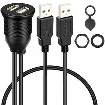 RV Dual Port USB гнездо Cabe USB3.0 Auto Car Flush Mount разширение кабел табло панел площад USB кабел за кемпер