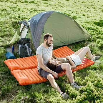 Самостоятелно надуваем въздушен матрак легло туризъм къмпинг мат TPU сгъсти спален тампон за палатка пътуване катерене двоен въздушен матрак