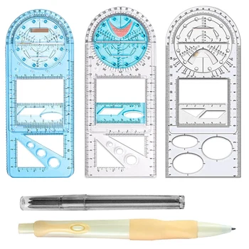 Многофункционални геометрични линийки инструменти за рисуване, за деца Студентски офис с молив