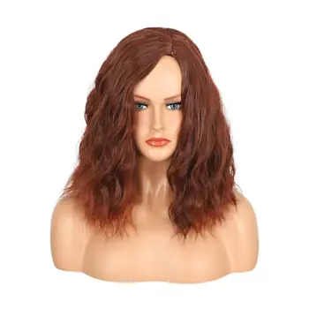 Жените перука коса разширение меки пухкави гладка мач добре косплей рамото дължина частично сплит къдрава перука аксесоари за коса