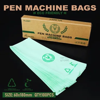 100pcs/bag ECO-Friendly Clear Bags Pen Machine &Grip Sleeve Biodegradable Recycla Sleeves Covers for Tattoo Machine Pen Cover Bag