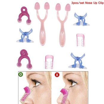 3Pcs/Set Nose Up Clip Bridge Lifting Shaping Straightening Facial Clipper Corrector