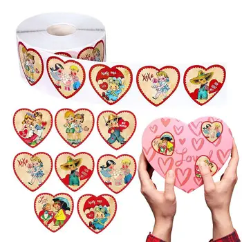 Сърце стикери за деца любов сърце форма хартия етикети запечатване стикери декоративни Свети Валентин подарък 500pcs 8 модели сърце
