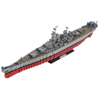 MOC Lowa-Class WW2 военни военни кораби строителни блокове набор военни USS войник боен кораб симулация лодка модел играчка деца подарък