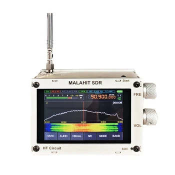 3.5 инчов сензорен екран малахит SDR Pro радио 50KHz-2GHZ пълна лента авиационна лента DSP SDR приемник с антена (бял)