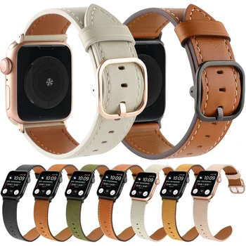 Ежедневна кожена каишка за Apple Watch Ultra 8 49mm лента за IWatch 8 7 6 SE 5 41mm 45mm 44mm 40mm Смарт часовник Замяна на гривна