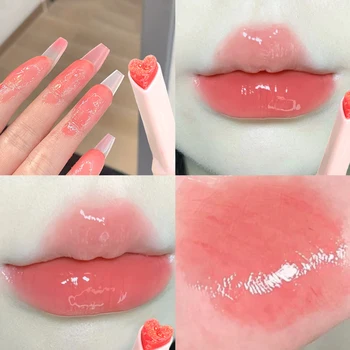 Florette Clear Lip Glaze Flower Love Jelly Mirror Lipstick Waterproof Non-stick Cup Lipstick Transparent Korea Women Lip Makeup