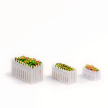 10pcs/lot Квадратна пластмаса бяла архитектура модел сграда цвете за вземане на модели и комплекти играчка