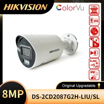 Оригинален Hikvision DS-2CD2087G2H-LIU/SL 8MP 4K интелигентна хибридна светлина с ColorVu AcuSense фиксирана мини куршумна мрежова камера