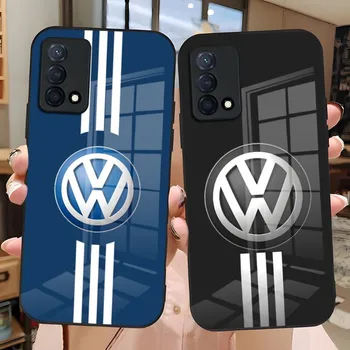 Volkswagens Car LOGO Телефон случай стъкло за Huawei P30 P50 P20 P40 P10 P9 Mate 40 Smartp Z чест 30 50 60 Pro Plus капаци
