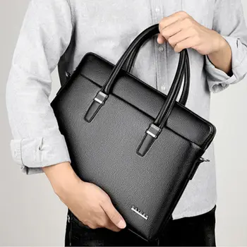 Реколта мъжки офис чанта куфарче чанта водоустойчив голям капацитет бизнес документ портфолио 14inch лаптоп чанта мъжки куфар