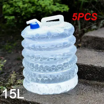 5PCS Сгъваем контейнер за вода Открит туризъм Риболов Сгъваема чанта за вода Къмпинг Резервоар за вода Кофа Голям капацитет