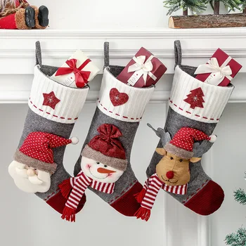 Нова Коледа декоративни консумативи Коледа големи чорапи коледно дърво висулка детски подарък бонбони чанта сцена декорация