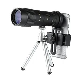 Мини преносим HD монокулярен телескоп за нощно виждане, високо увеличение, камера за мобилен телефон, 8-40x40