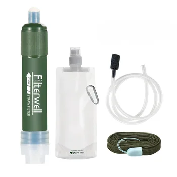 Мини къмпинг пречистване вода филтър слама TUP въглеродни влакна вода чанта за оцеляване или спешни доставки