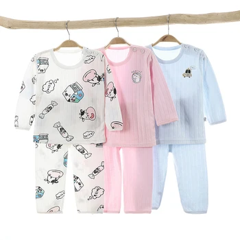 Детски комплект за домашно облекло s Пролет Есен Памук Boneles Климатик Облекло Момчета Момичета Лятна пижама 1-3 години