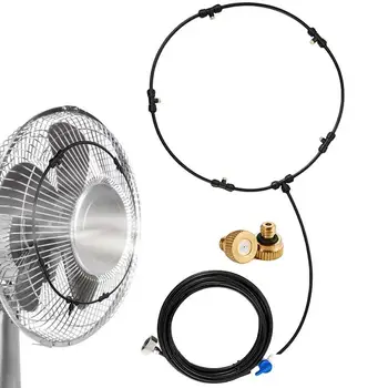 Water Mister Fan Portable Mist Fan Ring Water Mist Fog Sprayer Cooling System Mist Kits With Brass Misting Nozzle For Cool Patio