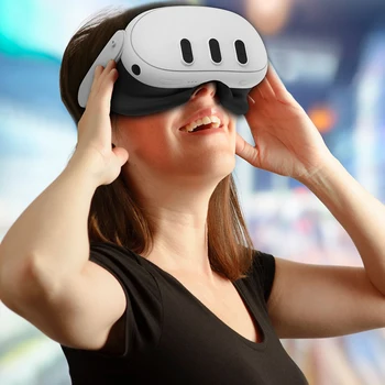 Силиконов VR капак за лице Миеща се възглавница за лице Заместваща маска Подложка за лице Устойчива на изпотяване със светлина блокираща подложка за нос за Meta Quest 3