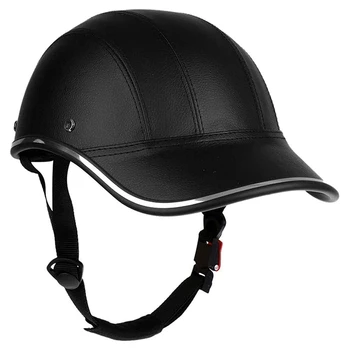 Велосипедни бейзболни каски Велосипедна каска за възрастни - ABS + PU кожена велосипедна предпазна каска с регулируема каишка