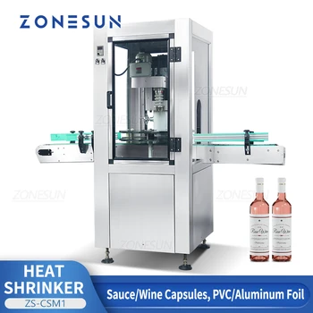 ZONESUN Автоматична машина за запечатване на капсули за бутилки за вино PVC термопластичен филм алуминиево фолио термосвиваемо опаковане ZS-CSM1