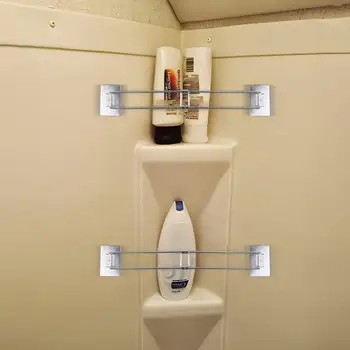 Лесна инсталация кемпер душ ъгъл съхранение бар перфоратор без перфоратор регулируеми тоалетни фиксиране прът RV аксесоари за ремаркета за пътуване