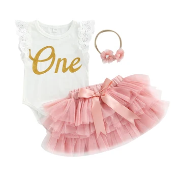 2022-04-02 Лиораитин 0-18M новородено бебе бебе момиче 3бр мода облекло комплект лято писмо един печатни боди розова пола