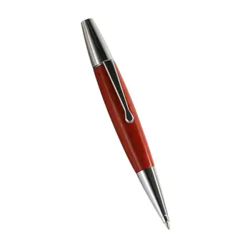 Червено дърво Сребърна шахматна дъска Twist Trim Fat Ballpoint Pen Инструмент за писане Училищна канцеларска служба