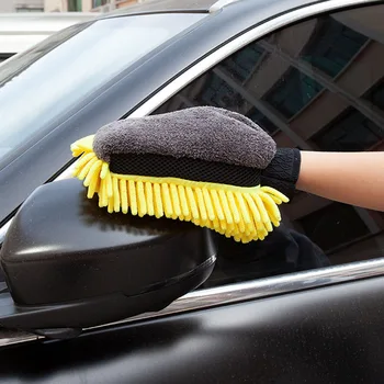 Водоустойчива автомивка микрофибър шенилни ръкавици вълна дебела ръкавица за почистване на автомобили восък детайлизираща четка Автоматична грижа двулицева ръкавица