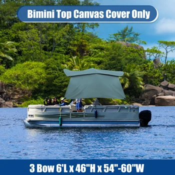 X Autohaux 3 Bow Bimini Top Canvas Cover Boot Cover 600D Boat Cover с разглобяема страна за съхранение Boot Canvas САМО БЕЗ рамка