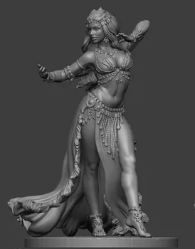 1/24 75MM древна жена Танцьорка (с основа) Фигура от смола Комплекти модели Миниатюрни gk Unassembly Небоядисани