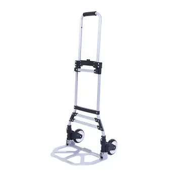 Сгъваема количка за багаж Преносим телескопичен прът Регулируема сгъваема ръчна количка за офис пазаруване Транспорт Пътуване Пикник
